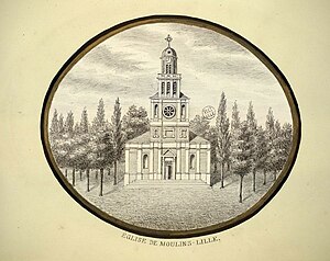 Église de Moulins vers 1860