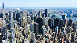 New York City is often cited as a real-life equivalent of Metropolis, and the landmarks in Metropolis are based on real places in Manhattan. 1 Manhattan, New York City.jpg