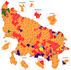 Map of constituencies of the Uttar Pradesh Legislative Assembly