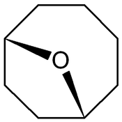 Structuurformule van 9-oxabicyclo[4.2.1]nonaan.