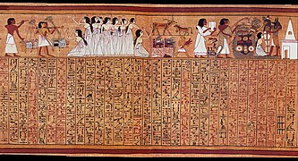 Papyrus d'Ani ; Rite de l'Ouverture de la bouche devant la tombe (suite du chapitre 1).
