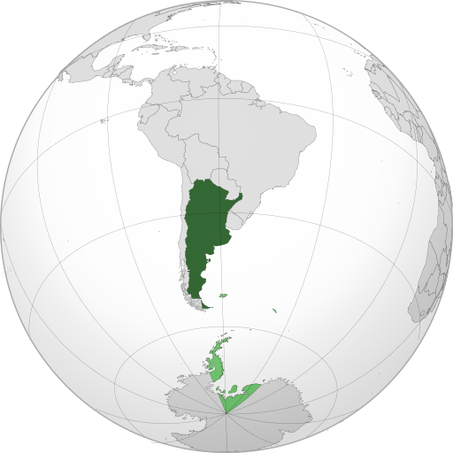 Argentina filed in dark green