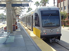 Former Metro Gold Line (now part of the E Line) train at Atlantic station Atlantic Gold Line 3.JPG