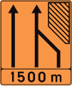 F79: Aankondiging vermindering rijstroken.