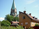 Bergsprängargränd nr 6 med Sofia kyrka