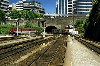 Plataformas na estação de Porto - Trindade, em Maio de 1996