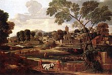 The Burial of Phocion by Poussin, 1648; a couple of small figures upgrade a landscape into a history painting Burial of Phocion.jpg