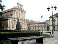 "Chopin's Warsaw" bench near the Carmelite Church.