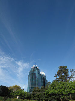 A large portion of modern Sandy Springs skyline is composed of the Concourse office towers.