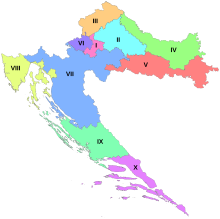 Map of the new croatian electoral districts 2023 Constituencies of Croatia (2023-present).svg