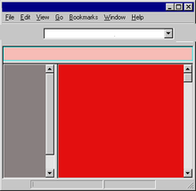 Un frameset visualizzato in Netscape negli anni 90