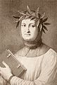 Retrato do século XIX do poeta renascentista italiano Francesco Petrarca. Petrarca é considerado o pai da numismática moderna.