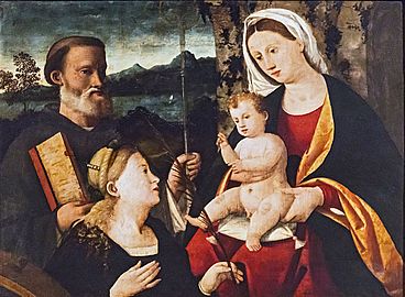 Il matrimonio mistico di Santa Caterina, Girolamo da Santacroce.