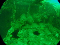 Gas cylinders at the aft end of the superstructure