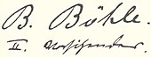 signature de Bernhard Böhle