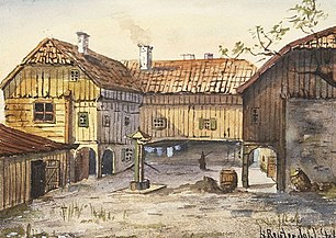 Innergården vid Källaren Hamburg, Götgatan, Södermalm (1888).