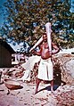 An Indian pehlwan (wrestler) training with clubs c. 1973.