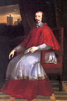 Old portrait of a clergyman dressed in red and white