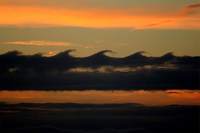 Kelvin Helmholz wave clouds.