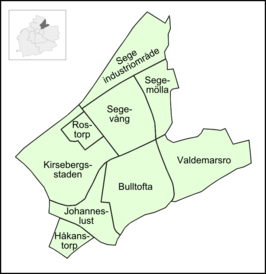 Kaart van Kirseberg