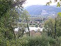 Vu du lac de Barbazan depuis la côte de Burs.