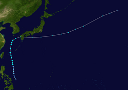 輕度颱風麗琵的路徑圖
