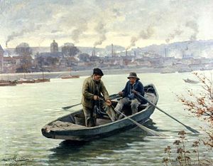 Two fishermen in a boat