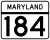 Maryland Route 184 marker