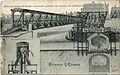 Carte postale expliquant le chantier de la traversée de la Seine par la méthode des caissons foncés par Léon Chagnaud en 1905.