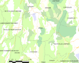 Mapa obce Aranc