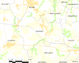 Mapa obce Pédernec