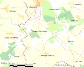 Mapa obce Braye-sous-Faye