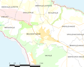 Mapa obce Beaumont-Hague