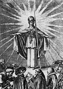 Minerva as a symbol of enlightened wisdom protects the believers of all religions (Daniel Chodowiecki, 1791) Minerva als Symbol der Toleranz.jpg