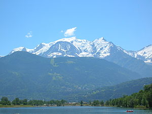 Mont Blanc sett fra Lac du Passy
