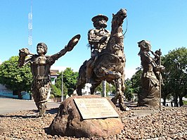 Het monument O pioneiro in Crissiuma