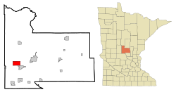 Location of Flensburg, Minnesota