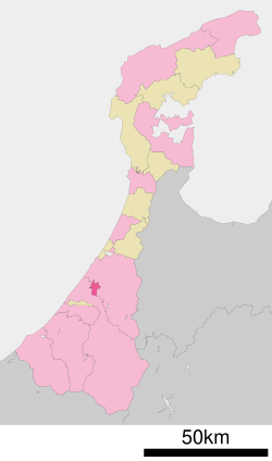 Location of Nonoichi in Ishikawa Prefecture