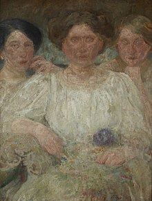 Obraz przedstawia prawdopodobnie Marię Fredro-Boniecką, jej siostrę Alicję Halicką, a trzecia z młodych kobiet to prawdopodobnie ich kuzynka, Karola.