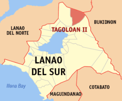 Mapa de Lanao del Sur con Tagoloan resaltado