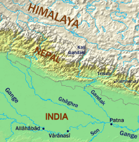 288px River Ganges and tributaries