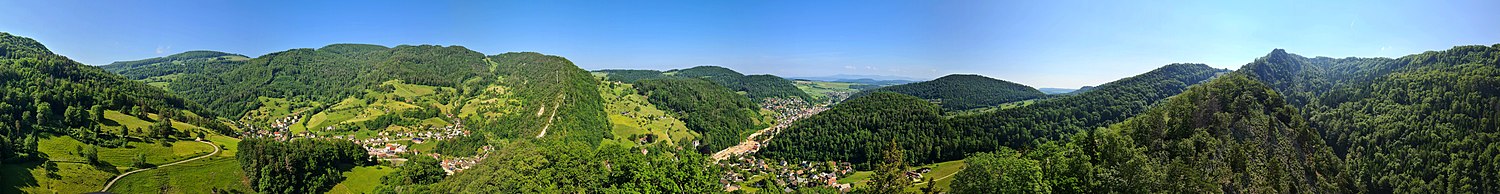 360° Panorama von der Ruine Waldenburg