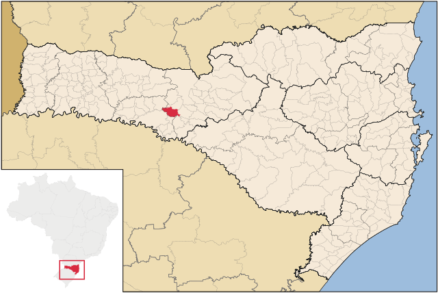 Localização de Jaborá em Santa Catarina