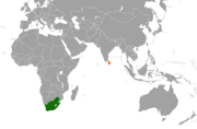 Location map for South Africa and Sri Lanka.