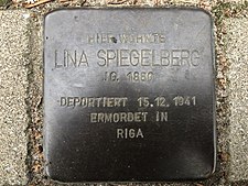 File:Stolperstein für Lina Spiegelberg in Hannover