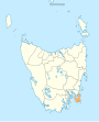 Map showing Tasman LGA in Tasmania