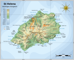 Topographische Karte von St. Helena
