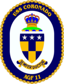 The ship's crest of the USS Coronado (AGF-11)