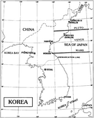 Карта, показывающая, где находится USS Pueblo, 1968 год.