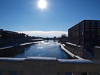 A view from the bridge, looking south to the Concession Street Bridge